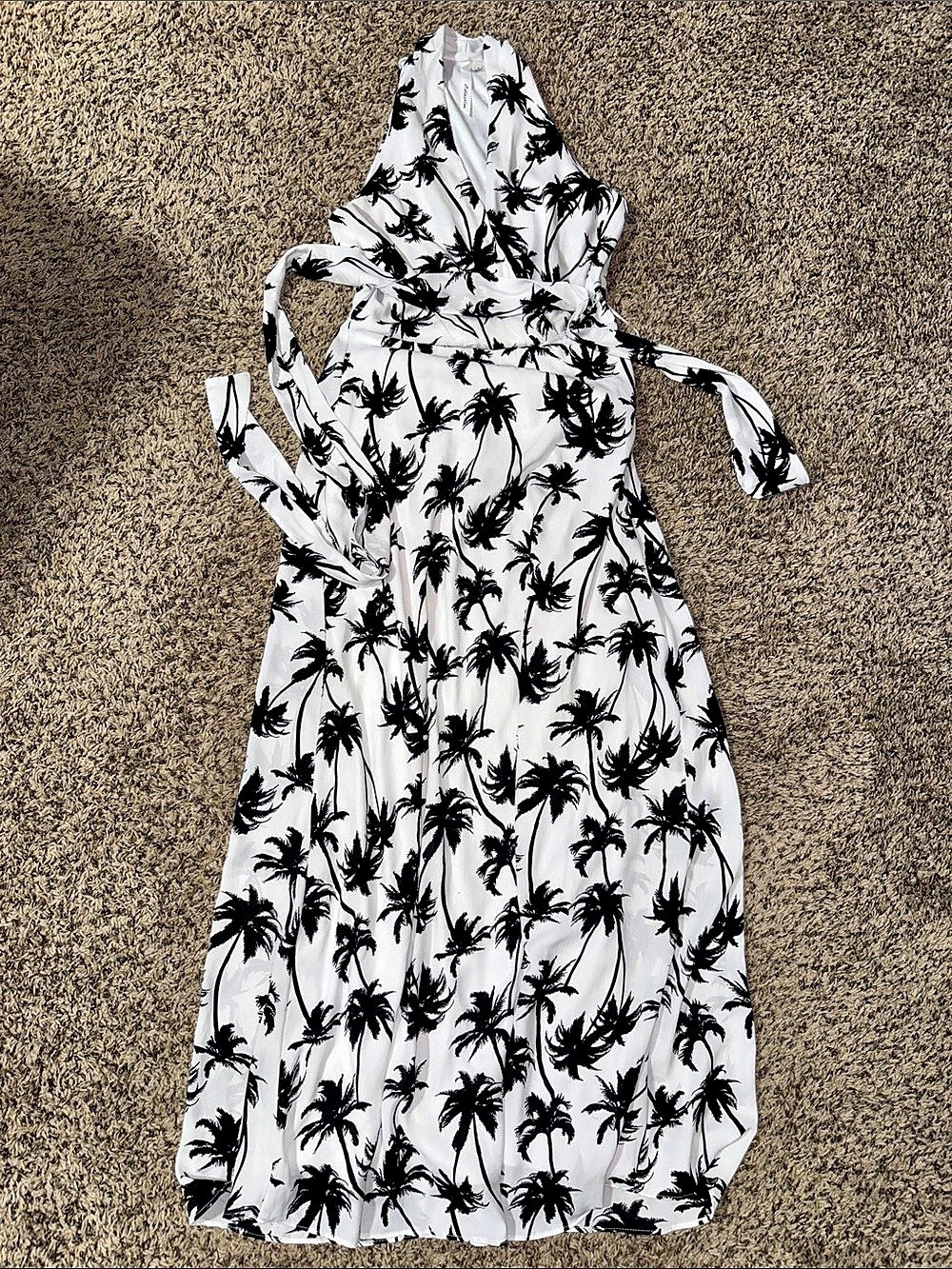 NY Collection Palm Print Maxi Dress